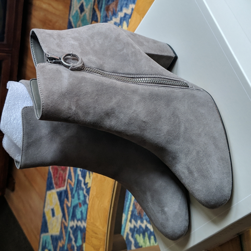 Relisted Grey suede boots ladies new in box